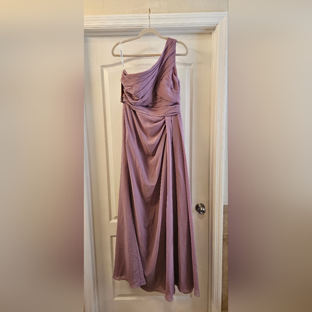 JJs House One Shoulder Chiffon Bridesmaid Dress Wisteria